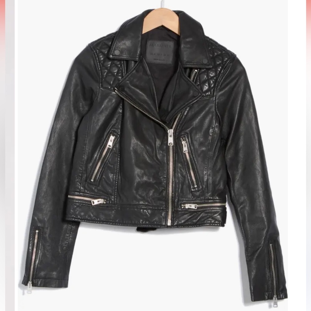 NEW AllSaints Conroy Leather Moto Jacket